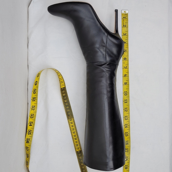 Jimmy Choo Kim Leather Heels Knee High Boots 37.5 - Picture 14 of 15